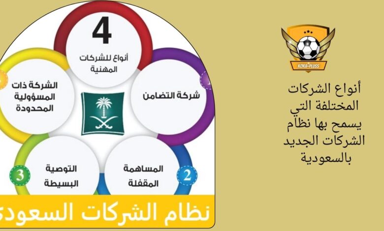 أنواع الشركات المختلفة التي يسمح بها نظام الشركات الجديد بالسعودية